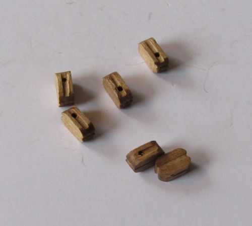 Blocs simples en bois sombre 7mm